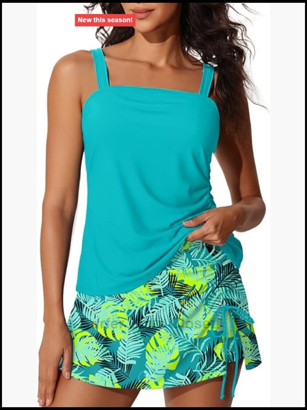 Tankini with Skirt Two Piece Tummy Control Bathing Suit Swimdress
